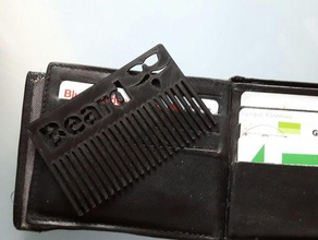 la tarjeta de crédito tamaño peine mano herramientas barba cabello útil cartera 3d print model - Mito3D