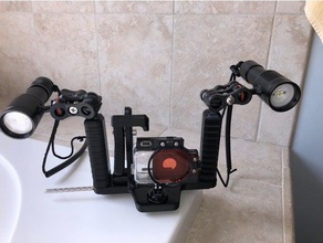 gopro underwater scuba tray mounts 2 lights sport outdoors flip filters focus stick tool gopro6 gopro7 6 hero 3 4 mount go pro accessories hero3 hero4 hero5 macromate photography video housing 3d print model - Mito3D