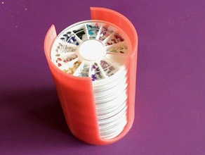 zylindrischer Halter kleine Runde Scheiben voller glitter Container 3d print model - Mito3D