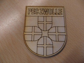 pec zwolle logo 2d art lasercut soccer badges 3d print model - Mito3D