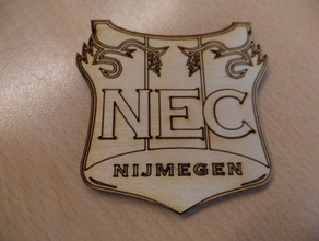 nec logo 2d sanat lasercut futbol rozeti 3d print model - Mito3D