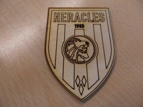 heracles almelo logo 2d art lasercut soccer badges 3d print model - Mito3D