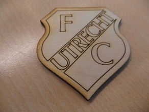 fc utrecht logotipo 2d art lasercut fútbol insignias 3d print model - Mito3D