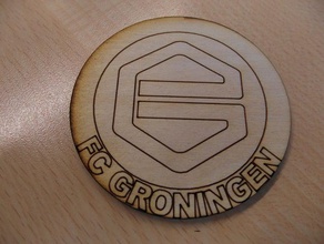 fc groningen logo 2d art lasercut soccer badges 3d print model - Mito3D