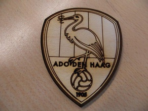 ado den haag logo 2d art lasercut soccer badges 3d print model - Mito3D