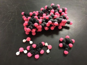 çözünürlük şekeri modeli 3d baskı karbonhidrat karbon kimya kovalent bileşik kristal hidrojen bağları moleküller oksijen bilim çözünür şeker 3d print model - Mito3D
