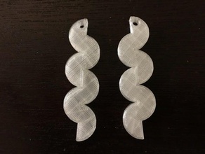 círculo de la mitad serpiente pendientes 3d print model - Mito3D