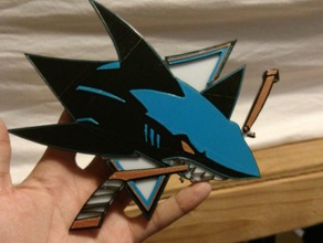 san jose sharks nhl logo işaretler logoları 3dprintable hokey buz hokeyi takım logosu 3d print model - Mito3D