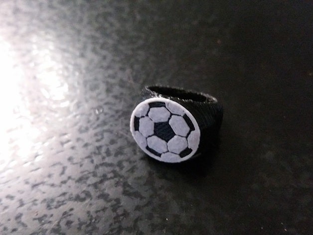 futebol anel anéis 3D print model - Mito3D