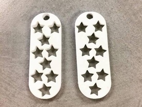 star rounded rectangle earrings lasercut lasercutter 3d print model - Mito3D