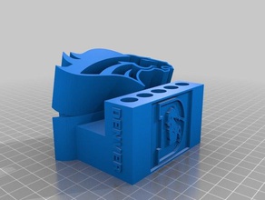 broncos de denver porte-crayon 3d l'impression 3d print model - Mito3D