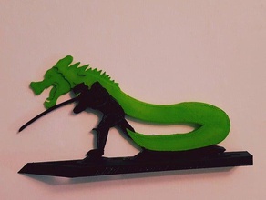 genji dragon ultimate - overwatch video oyunlar sanat stand 3d print model - Mito3D