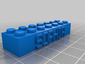 daphne lego blok necklacekeychain inşaat oyuncaklar özelleştirilmiş 3d print model - Mito3D
