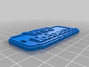 wsu çok satırlı etiket Anahtarlık özelleştirilmiş 3d print model - Mito3D