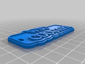 wsu çok satırlı etiket Anahtarlık özelleştirilmiş 3d print model - Mito3D