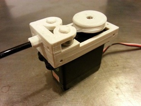 standard servo winch cable string puller robotics mini spool 3d print model - Mito3D