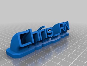 chris rn nameplate office customized 3d print model - Mito3D