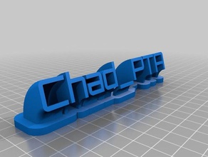 chade pta placa de identificação office personalizado 3d print model - Mito3D