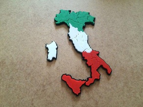 itália mapa de quebra-cabeça aprendizagem país a geografia italia jigsaw 3d print model - Mito3D