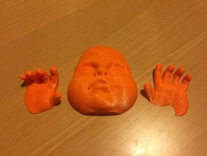 angel baby head fixed sculptures 3d print model - Mito3D