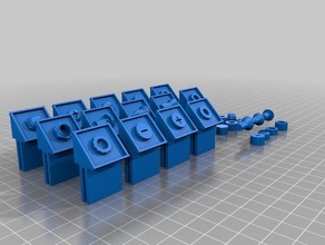 Raptiye türü etiketler 3d baskı depolama kutusu 3d print model - Mito3D