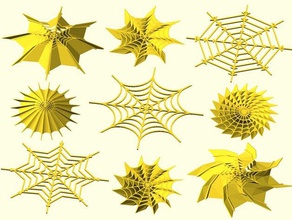 spider web generator 2d art coaster decoration halloween openscad spiderweb 3d print model - Mito3D