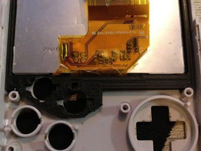 gameboy sıfır ekran çerçeve düğmesi kılavuzları durumunda kuleleri vida 3d baskı 3d print model - Mito3D
