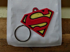 superman porte-clés 2d l'art 3d print model - Mito3D