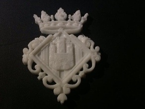 escudo castell&oacuten ornamentado signos logotipos 3d print model - Mito3D