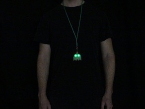 3d printed ghost pendant led eyes accessories printing conductive filament electrifi electronics glow dark halloween lanyard necklace translucent wearable 3d print model - Mito3D