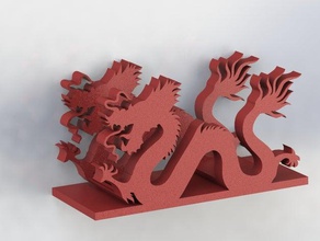 dragon Serviettenhalter Küche Essen binarilab chinesischer Drache 3d print model - Mito3D