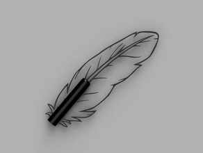 feather quill shaped pen cap art 3d print model - Mito3D