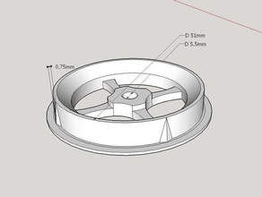 52 mm, 5 mm de diámetro del agujero soporte bobina 3d la impresora accesorios 3d print model - Mito3D