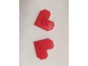 digi conversazione cuore le monete distintivi di san valentino 3d print model - Mito3D