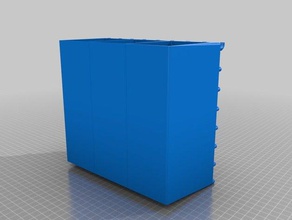 my customized 3 bins turned sideways organization 3d print model - Mito3D