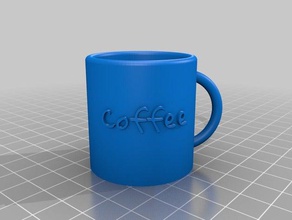 paramétrique mug étiquette changable polices cuisine à manger tasse café de tasses 3d print model - Mito3D