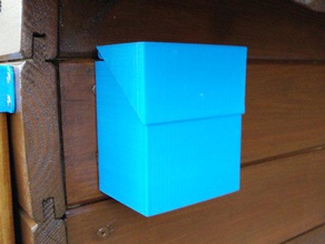 simple box hinged lid fix wall containers storage 3d print model - Mito3D