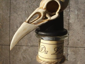 raven skull Flasche zu stoppen Requisiten Knochen gothic halloween prop horror steampunk viktorianischen 3d print model - Mito3D