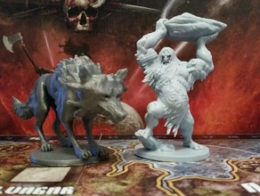 fenrir mini proxy Blut Wut kickstarter exklusiv Spiele Brettspiel der Miniatur wolf 3d print model - Mito3D