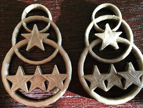 star ring earrings 3d print model - Mito3D
