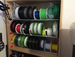 easy filament storage free standing shelf 3d printer accessories aufbewahrung billy spool holder ikea label labels 3d print model - Mito3D