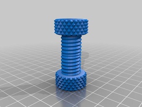 double headed knurledscrew parts bolt knurling nut 3d print model - Mito3D