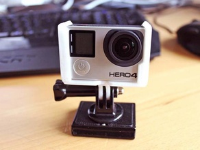 gopro slidein frame mount camera hero 4 3d print model - Mito3D