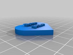 rylees heart pendant customized 3d print model - Mito3D