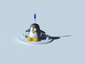 minilinux penguin penholder office 3d logo animal linux pencil holder pen 3d print model - Mito3D