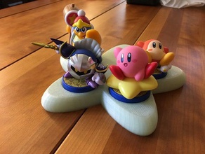 kirby series amiibo stand toy game accessories king dedede meta knight nintendo star super smash bros waddle dee wii 3d print model - Mito3D