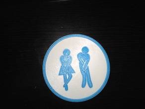l'humour de toilette signe la plaque base salle bains accessoires doorsign des signes 3d print model - Mito3D