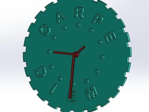 carpe diem wall clock aprovecha el tiempo decor pared reloj 3d print model - Mito3D
