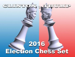 clinton vs trump tablero de ajedrez hillary openscad la política 3d print model - Mito3D