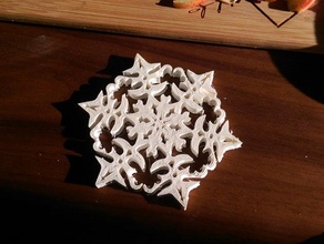 snowflake coaster kitchen dining drink 3d print model - Mito3D